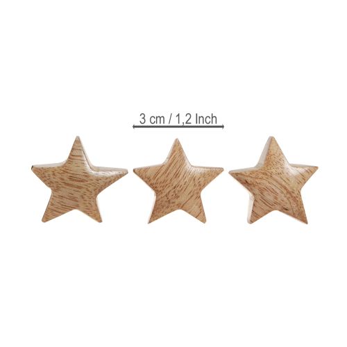 Produkt Dekoracja adwentowa z drewna, małe gwiazdki, drewno mango, 3cm, 9 szt.