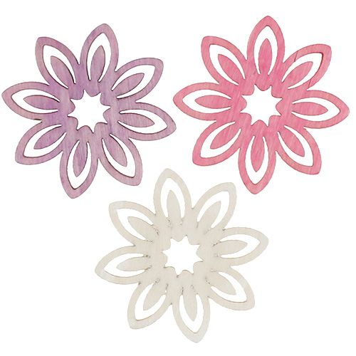 Floristik24 Dekoracja rozproszona drewniany kwiat Ø4cm 72 szt