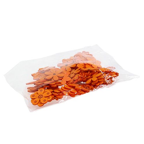 Floristik24 Dekoracja rozproszona drewniany kwiat pomarańczowy 2cm - 4cm 96szt