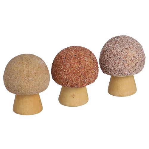 Produkt Dekoracja rozproszona drewniane grzybki dekoracja mini grzybki brązowe Ø2cm 24 szt
