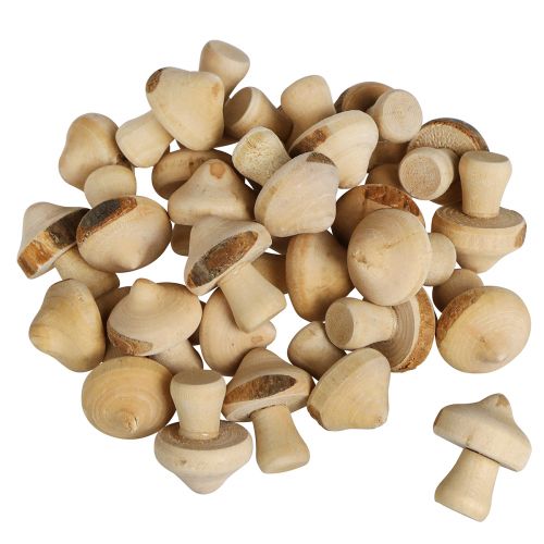 Produkt Dekoracja rozproszona mini grzybki dekoracja drewniana naturalna z korą Ø2cm 36 szt