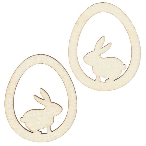 Produkt Ozdoby wielkanocne do rękodzieła, jajko zajączka, drewno naturalne, 4 cm, 72 sztuki