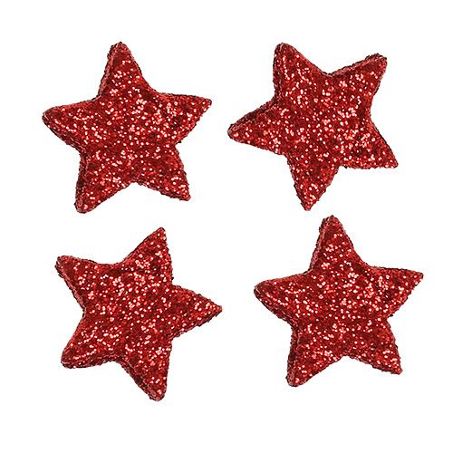 Produkt Ozdoba kropkowa gwiazdki czerwone 2,5cm mika 96 szt