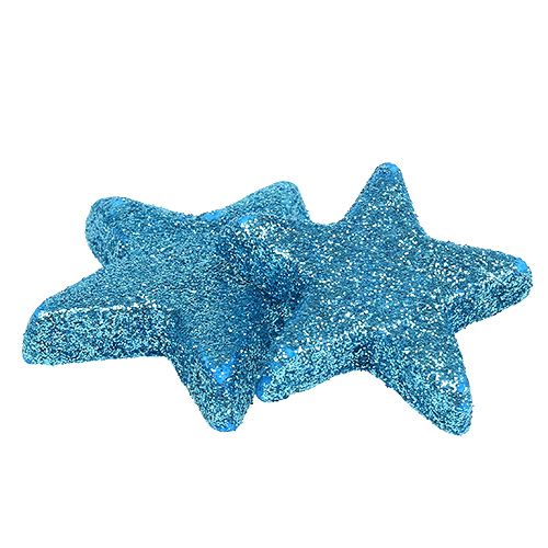 Floristik24 Dekoracja rozproszona Gwiazdka świąteczna turkusowa 3,5-4,5cm 24 szt