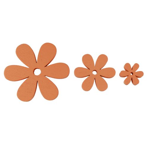 Floristik24 Dekoracja rozproszona drewno kwiaty kwiaty pomarańcza lato Ø2–6cm 20szt