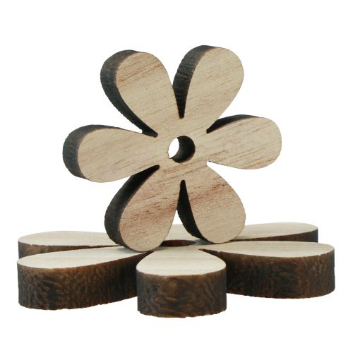 Produkt Dekoracja rozproszona kwiaty drewniane naturalny brąz dekoracja stołu Ø2–6cm 20szt