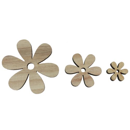 Produkt Dekoracja rozproszona kwiaty drewniane naturalny brąz dekoracja stołu Ø2-6cm 20 szt