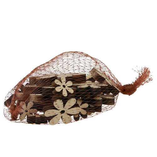 Produkt Dekoracja rozproszona kwiaty drewniane naturalny brąz dekoracja stołu Ø2-6cm 20 szt