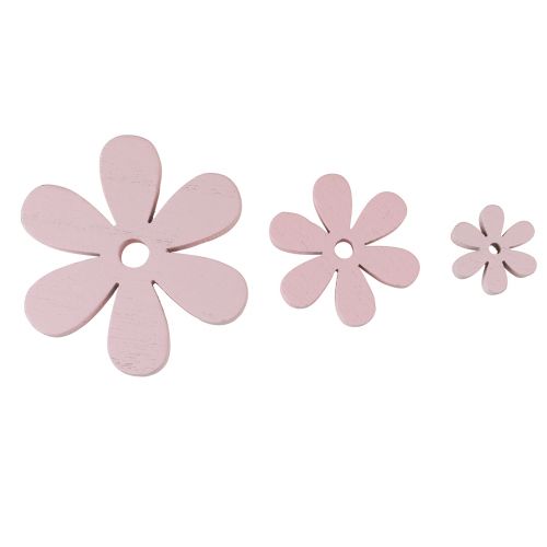 Produkt Dekoracja rozproszona kwiaty drewniane różowa dekoracja stołu letnia Ø2–6cm 20szt