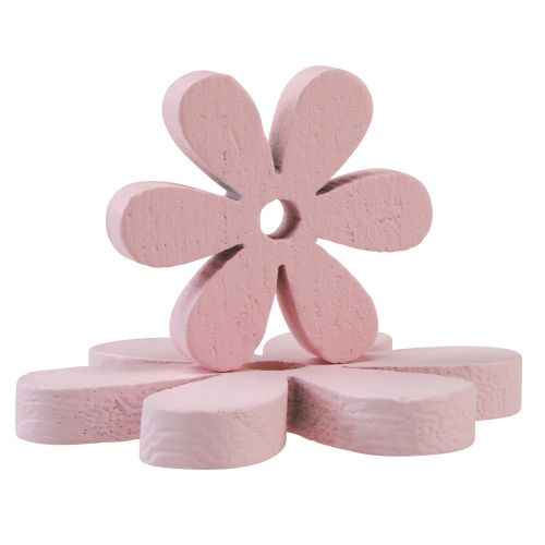 Produkt Dekoracja rozproszona kwiaty drewniane różowa dekoracja stołu letnia Ø2–6cm 20 szt