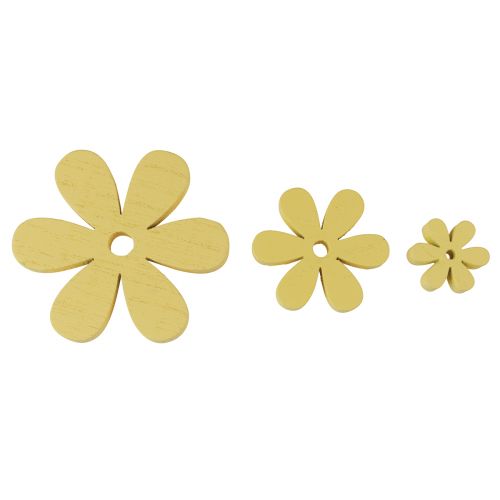 Produkt Dekoracja rozproszona drewno żółte kwiaty letnia dekoracja stołu Ø2–6cm 20szt