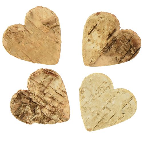 Floristik24 Dekoracja rozproszona drewniane serce drewniane serca kora brzozy 4cm 60 szt
