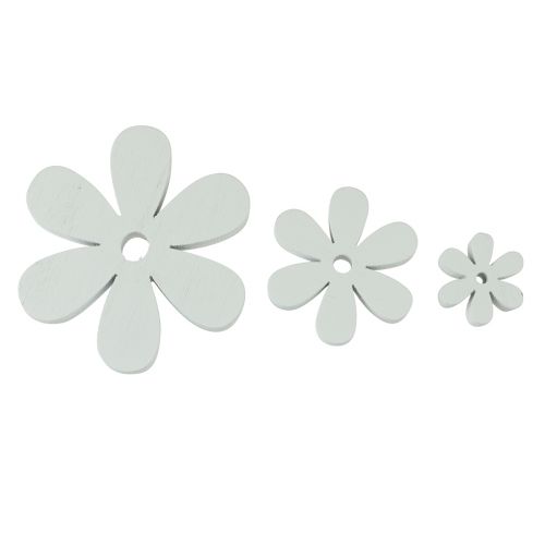 Produkt Dekoracja rozproszona drewniana dekoracja stołu białe kwiaty Ø2cm–6cm 20szt