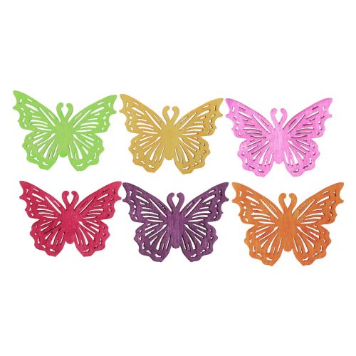 Floristik24 Dekoracja rozproszona motyl drewniana dekoracja stołu wiosna 4×3cm 72szt