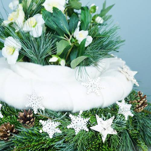 Produkt Dekoracja rozproszona śnieżynka brokatowa biała 5cm 48szt