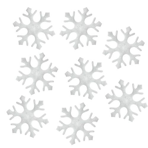Floristik24 Dekoracja rozproszona płatki śniegu biała 3,5cm 120szt