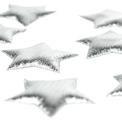 Floristik24 Tkanina dekoracyjna Scatter gwiazdki srebrne 3cm 100szt.