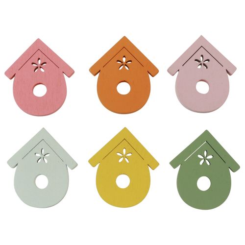 Produkt Dekoracja rozproszona domek dla ptaków drewniana dekoracja stołu w kolorze 2,5–3,5 cm 48 sztuk