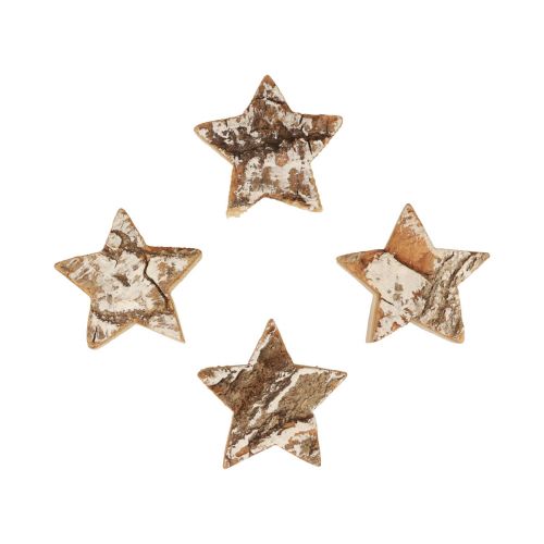 Produkt Dekoracja rozproszona świąteczne gwiazdki drewniane kora bielona Ø5cm 12szt