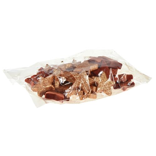 Produkt Ozdoba rozproszona Gwiazdki bożonarodzeniowe brązowy/pomarańczowy Ø4/5cm 40 szt