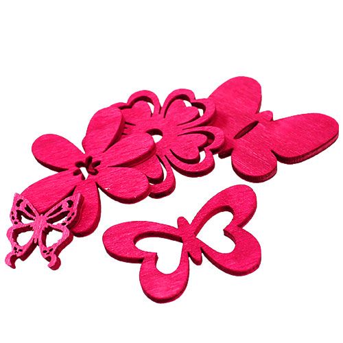 Floristik24 Ozdoba kropkowa z drewna różowa 2cm - 4cm 72 szt