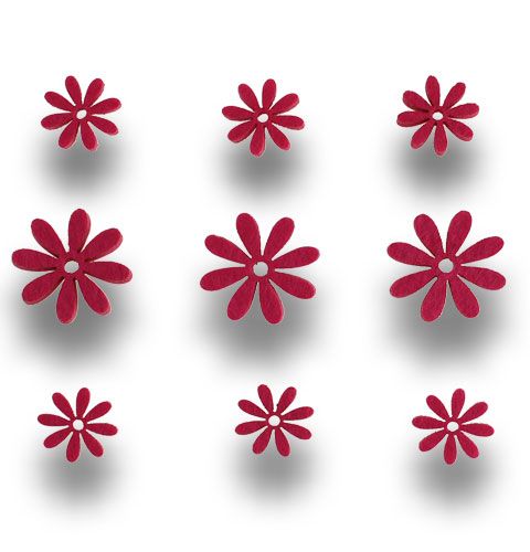 Floristik24 Zestaw filcowych kwiatów w kolorze różowym 96szt.