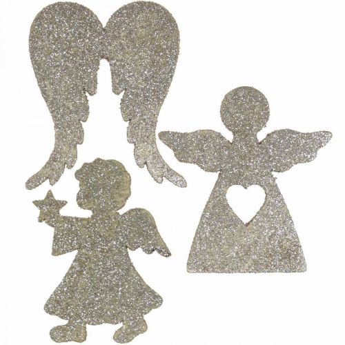 Produkt Dekoracja rozproszona Dekoracja aniołków bożonarodzeniowych złoty brokat W8cm 24 szt
