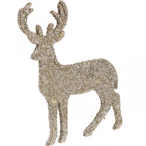 Produkt Dekoracja rozproszona Dekoracja świąteczna w kształcie jelenia złoty brokat 6×8cm 24 szt