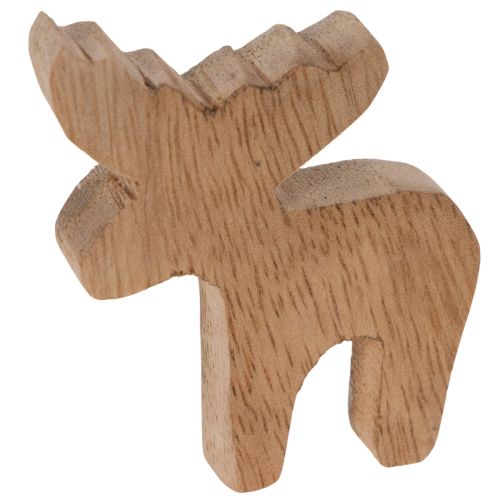 Drewniana figurka dekoracyjna łosia, stojąca, dekoracja świąteczna, 6 cm, 8 sztuk | Floristik24.pl