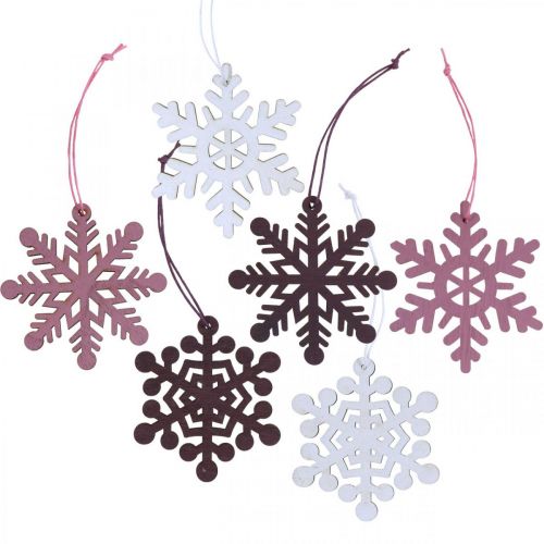 Floristik24 Ozdoba choinkowa śnieżynka zawieszka drewniana 8cm 36 szt