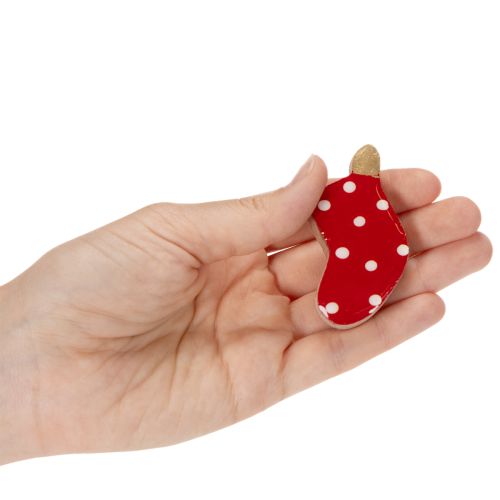 Skarpetki w groszki, ozdoba stołu świątecznego, 6 cm, 8 sztuk | Floristik24.pl