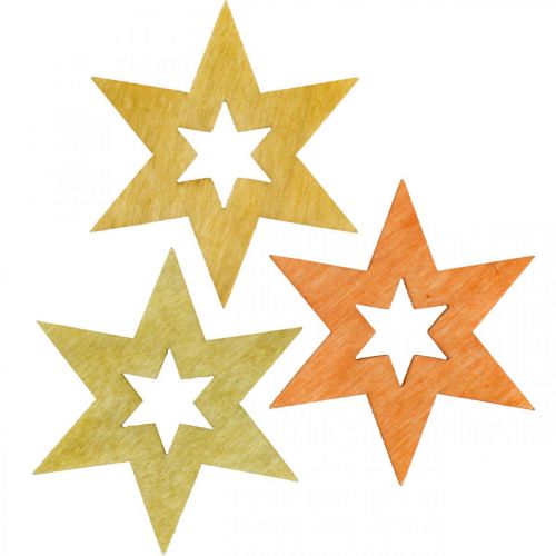 Produkt Drewniane gwiazdki dekoracyjne posypka świąteczna pomarańczowa wys.4cm 72szt
