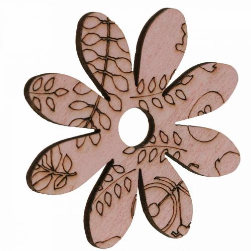 Produkt Kwiaty drewniane rozproszone kwiaty dekoracyjne zielone/różowe/niebieskie/naturalne Ø3,5–5cm 72 szt