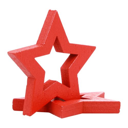 Produkt Dekoracja rozproszona Dekoracja świąteczna gwiazdki czerwone drewniane gwiazdki Ø4cm 54 szt