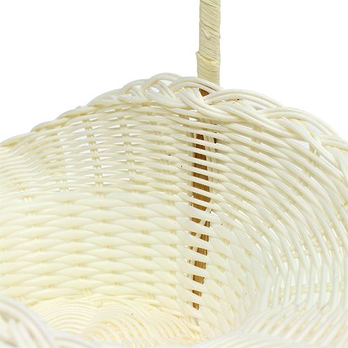 Floristik24 Kosz Ślubny Rozsypaniec Plastikowy Biały Ø15cm H32cm