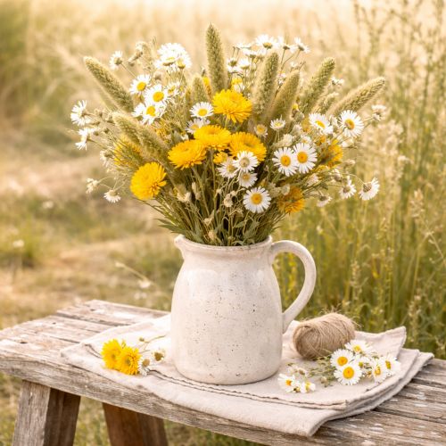 Produkt Suszony żółty kwiat nieśmiertelnika (Helichrysum) pęczek suszonych kwiatów, 100g