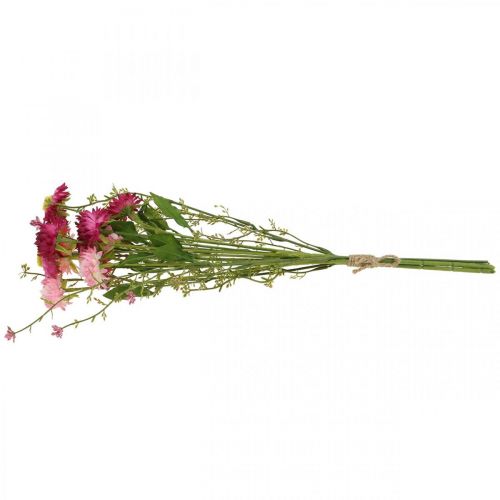 Produkt Rhodanthe różowo-różowe, jedwabne kwiaty, sztuczna roślina, bukiet słomianych kwiatów dł.46cm