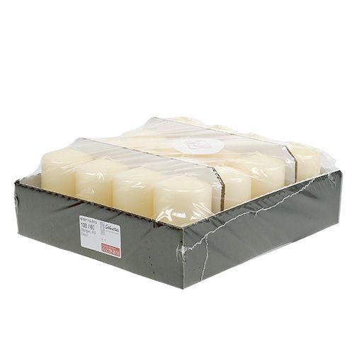 Floristik24 Świeca okrągła 100/60 kremowa 16 szt