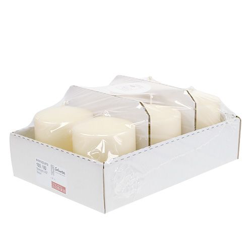Produkt Świeca okrągła 100/80 kremowa 6 szt