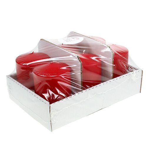 Produkt Świeca okrągła 120/80 czerwona 6szt