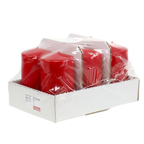 Produkt Świeca okrągła 150/80 czerwona 6szt