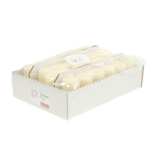 Floristik24 Świeca okrągła 80/40 kremowa 24 szt