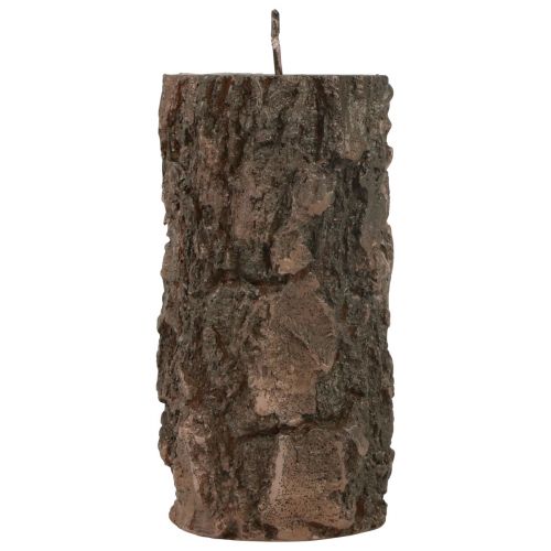 Floristik24 Świeca pieńkowa z pnia drzewa świeca dekoracyjna brązowa 130/65mm 1 szt