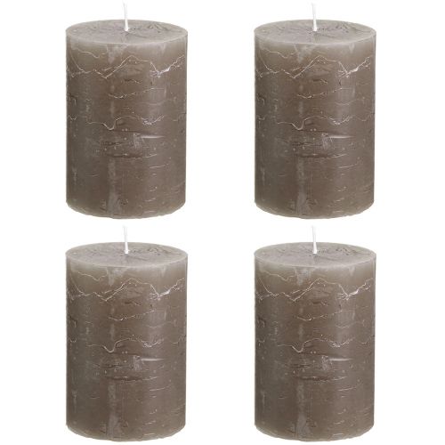 Produkt Świece pieńkowe brązowe jednokolorowe 70x100mm 4 szt