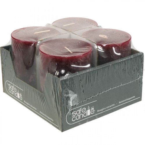 Produkt Solidne kolorowe słupki do świec Rustic Burgundy 80×110mm 4 szt