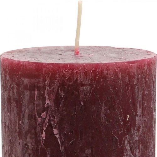 Produkt Solidne kolorowe słupki do świec Rustic Burgundy 80×110mm 4 szt