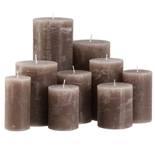 Produkt Świece pieńkowe w jednolitym kolorze brązowym, różne rozmiary
