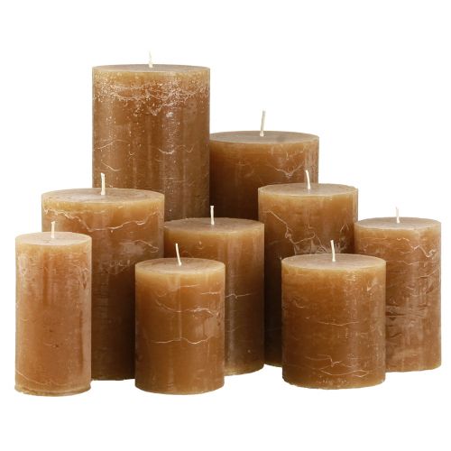 Produkt Świece pieńkowe w kolorze karmelowym, różne rozmiary