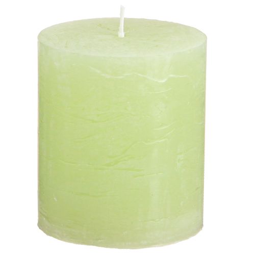 Produkt Świece pieńkowe świece jednobarwne limonkowo-zielone 70×80mm 4 szt