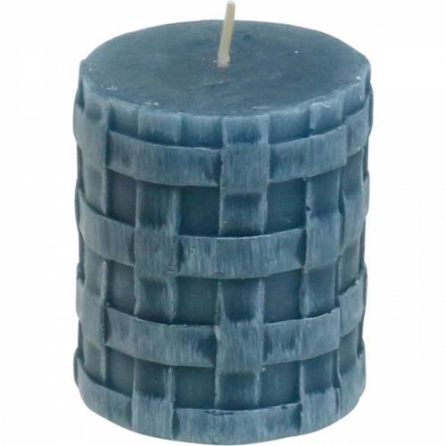 Floristik24 Świece filarowe Rustic Blue 80/65 Świece rustykalne 2 szt